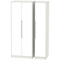 Monaco White and Kaschmir Triple Wardrobe - Tall Plain