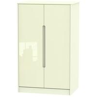 monaco high gloss cream wardrobe 2ft 6in plain midi