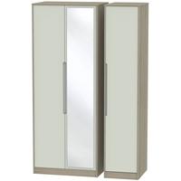 monaco kaschmir and darkolino triple wardrobe tall with mirror