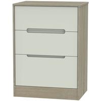 Monaco Kaschmir and Darkolino Chest of Drawer - 3 Drawer Deep Midi