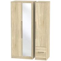 Monaco Bardolino Triple Wardrobe - Tall with Mirror and 2 Drawer