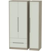 monaco kaschmir and darkolino triple wardrobe tall with 2 drawer