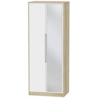 monaco white matt and bardolino wardrobe tall 2ft 6in with mirror