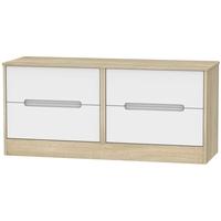 Monaco White Matt and Bardolino Bed Box - 4 Drawer