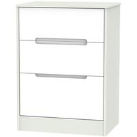 monaco white and kaschmir chest of drawer 3 drawer deep midi