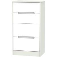 Monaco White and Kaschmir Chest of Drawer - 4 Drawer Deep Midi