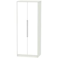 Monaco White and Kaschmir Wardrobe - Tall 2ft 6in with Double Hanging