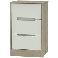 monaco kaschmir and darkolino bedside cabinet 3 drawer locker