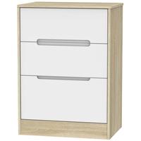 monaco white matt and bardolino chest of drawer 3 drawer deep midi