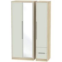 Monaco Kaschmir Matt and Bardolino Triple Wardrobe - Tall with Mirror and 2 Drawer