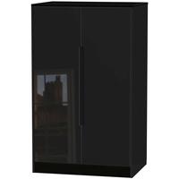 monaco high gloss black wardrobe 2ft 6in plain midi