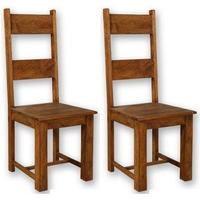 Modasa Mango Wooden Dining Chair - Ladder Back (Pair)