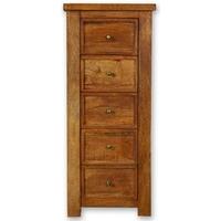 Modasa Mango Wooden Tall Chest of Drawer - 5 Drawer