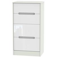 monaco high gloss white and kaschmir chest of drawer 4 drawer deep mid ...