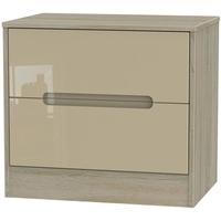 monaco high gloss mushroom and darkolino chest of drawer 2 drawer midi