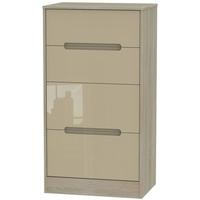 monaco high gloss mushroom and darkolino chest of drawer 4 drawer deep ...