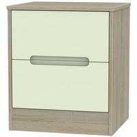 Monaco Mussel and Darkolino Bedside Cabinet - 2 Drawer Locker