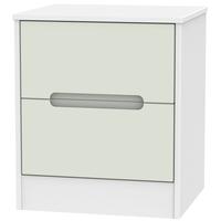 Monaco Kaschmir and White Bedside Cabinet - 2 Drawer Locker