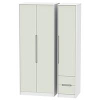 monaco kaschmir and white triple wardrobe tall plain with 2 drawer