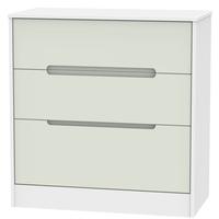 Monaco Kaschmir and White Chest of Drawer - 3 Drawer Deep