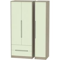 monaco mussel and darkolino triple wardrobe tall with 2 drawer