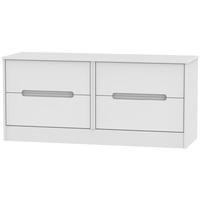 Monaco White Bed Box - 4 Drawer