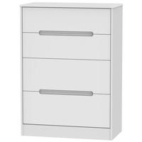 Monaco White Chest of Drawer - 4 Drawer Deep