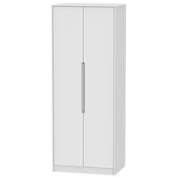 Monaco White Wardrobe - Tall 2ft 6in Plain