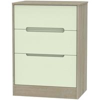 Monaco Mussel and Darkolino Chest of Drawer - 3 Drawer Deep Midi