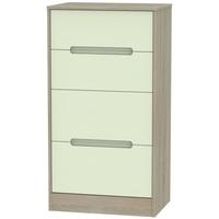 Monaco Mussel and Darkolino Chest of Drawer - 4 Drawer Deep Midi