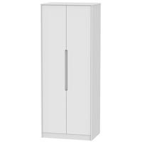 Monaco White Wardrobe - Tall 2ft 6in with Double Hanging