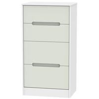 Monaco Kaschmir and White Chest of Drawer - 4 Drawer Deep Midi