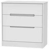 Monaco White Chest of Drawer - 3 Drawer Deep