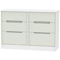 Monaco Kaschmir and White Chest of Drawer - 6 Drawer Midi