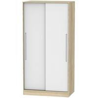 Monaco White Matt and Bardolino Sliding Wardrobe - Wide