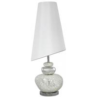 Mosaic Silver and White Phoenix Lamp with Pure White Slanted Shade