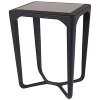 moneen black with glass top side table