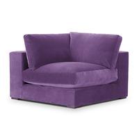 Modular Velvet Sofa Corner Element Purple