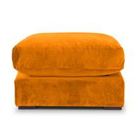Modular Velvet Sofa Footstool Element Orange