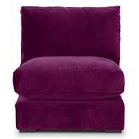 Modular Velvet Sofa Seat Element Aubergine