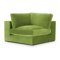 Modular Velvet Sofa Corner Element Parsley Green