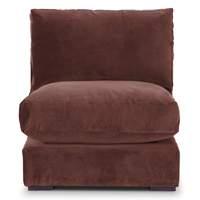 Modular Velvet Sofa Seat Element Chocolate