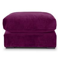 Modular Velvet Sofa Footstool Element Aubergine