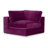 Modular Velvet Sofa Corner Element Aubergine