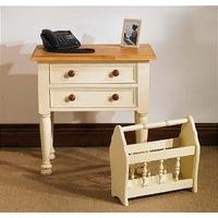 Mottisfont Painted Telephone Table (Cream, Oak, Wooden)