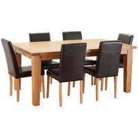 Molton Solid Oak 180cm Table with 6 Oakridge Chairs Black