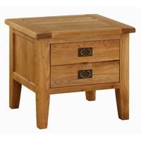 Molton Solid Oak 2 Drawer Lamp Table