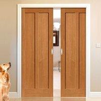 Montana Eiger Oak Double Pocket Doors