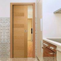 Monaco Oak Fire Pocket Door is Lacquer Pre-Finished and 1/2 Hour Fire Rated