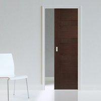 Monaco Walnut Fire Pocket Door with Varnish Finish is 1/2 Hour Fire Rated